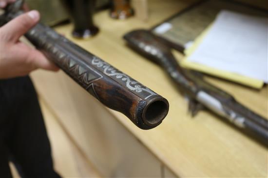 Two Middle Eastern muskets length 95cm